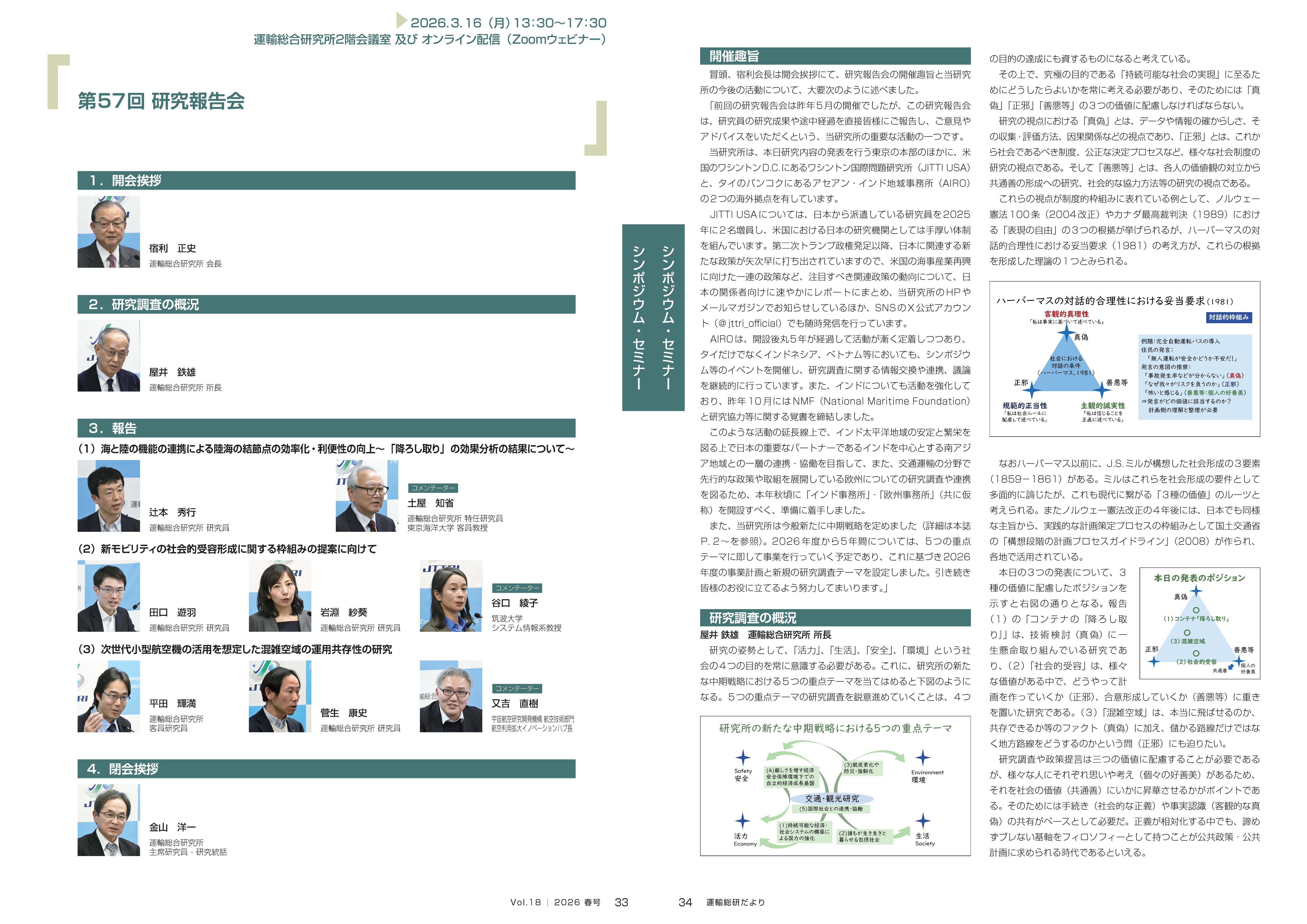 当日の概要（運輸総研だよりVol.18）